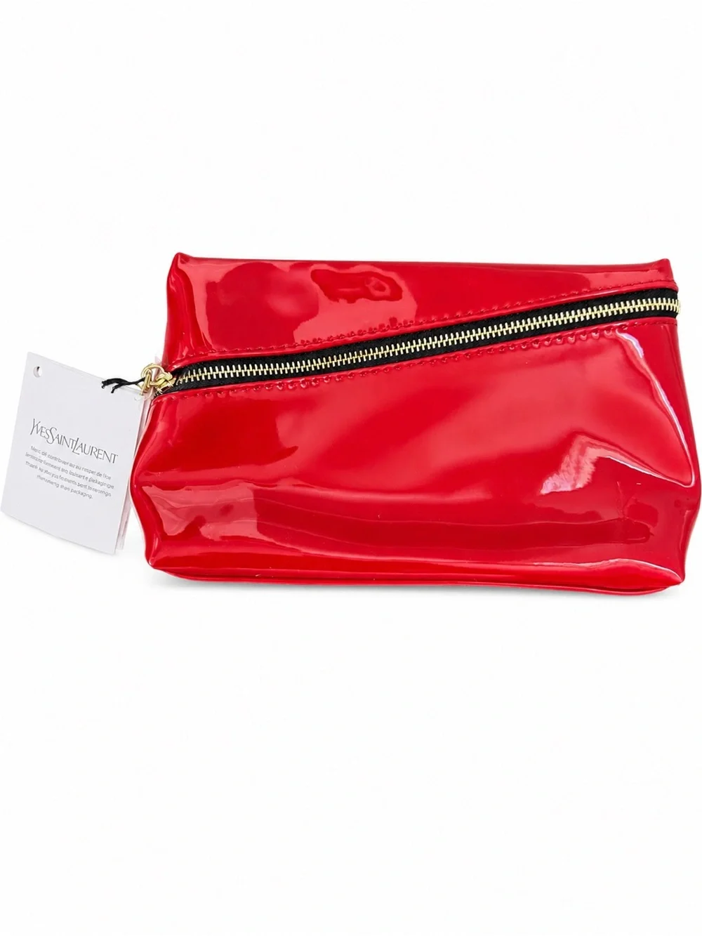 YSL Beauty Red Patent Cosmetic Pouch NWT Saint Laurent Makeup Bag